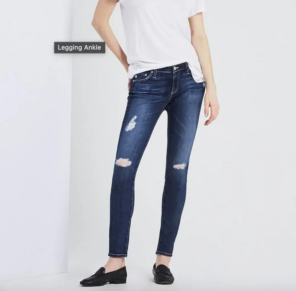 AG-ED Denim Blue 11 Year Swapmeet Wash Cotton Blend Denim Jeans Jeggings 29 R